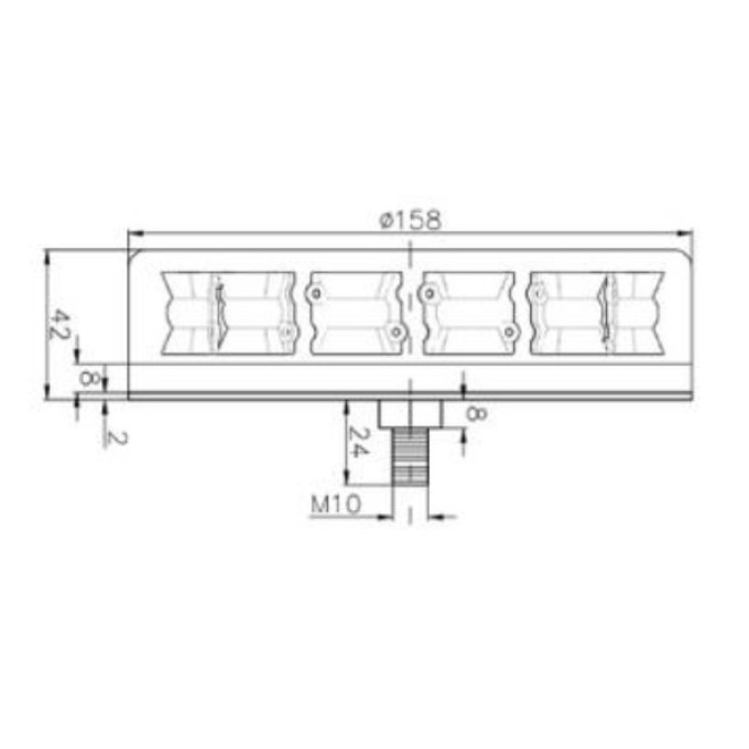 Girofar LED bicolor prindere 1 punct (doar 4,5 cm inaltime) 12-24V 12 LED-uri de 3W - 5 ani Garantie
